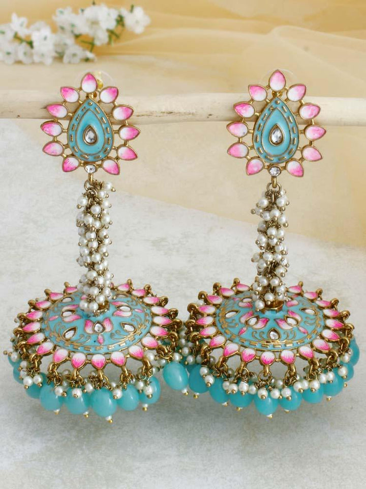Turquoise Jacki Jhumkis - Bling Bag