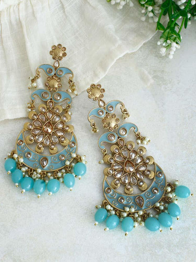 Turquoise Jhula Chandbalis - Bling Bag