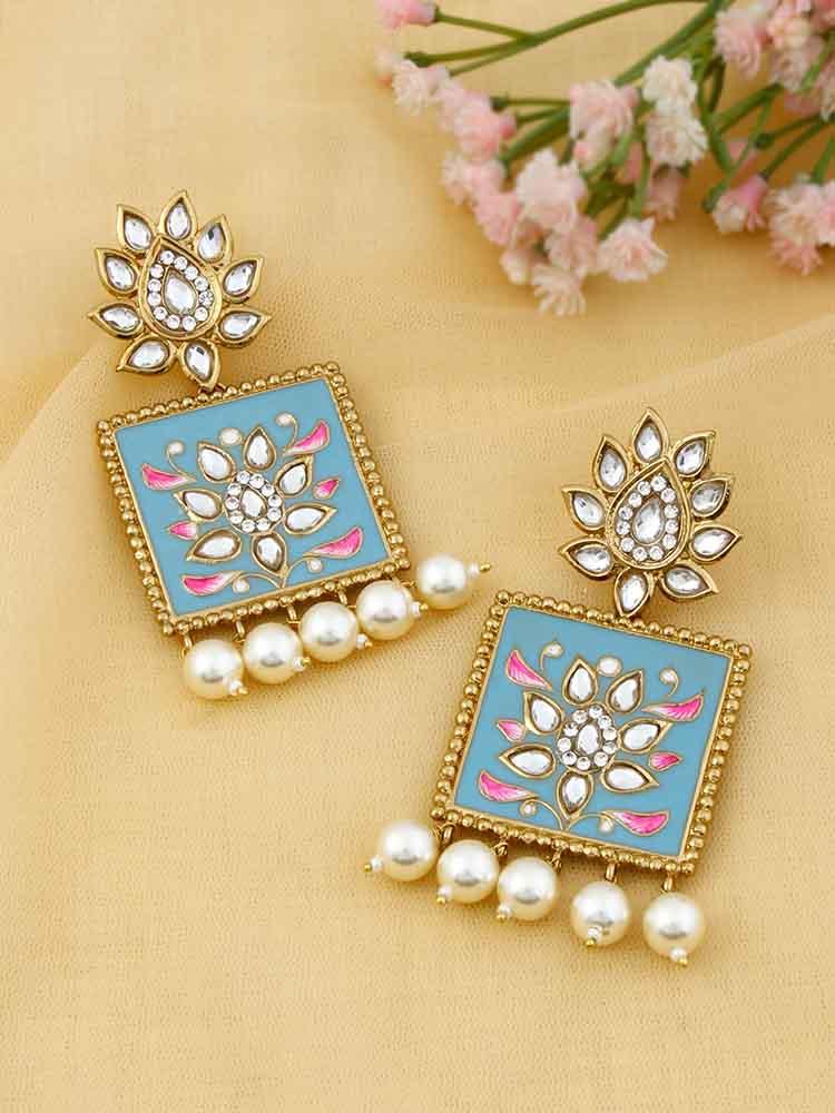 Turquoise Kalavati Designer Earrings - Bling Bag