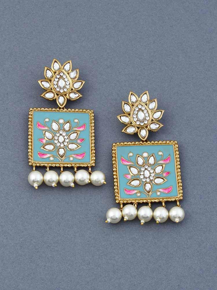 Turquoise Kalavati Designer Earrings - Bling Bag