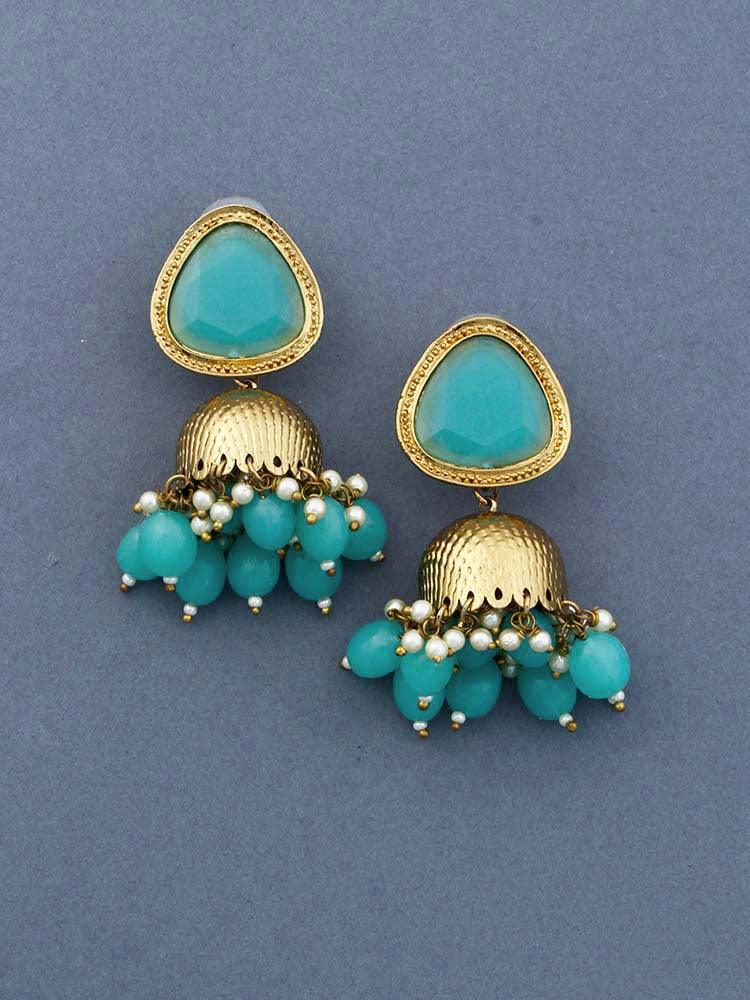 Turquoise Mini Shesha Jhumkis - Bling Bag