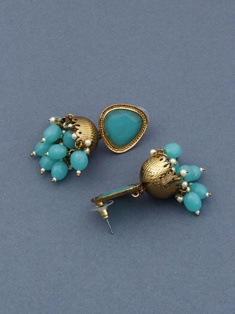 Turquoise Mini Shesha Jhumkis - Bling Bag