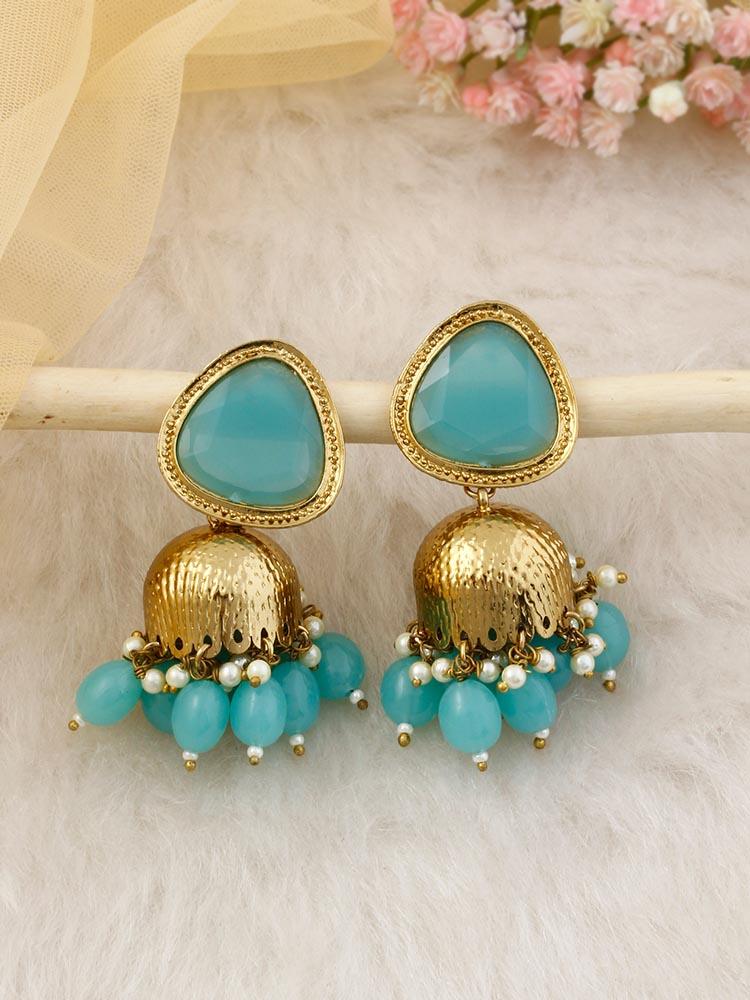 Turquoise Mini Shesha Jhumkis - Bling Bag