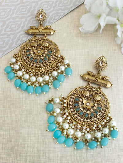 Turquoise Rajshri Chandbalis - Bling Bag