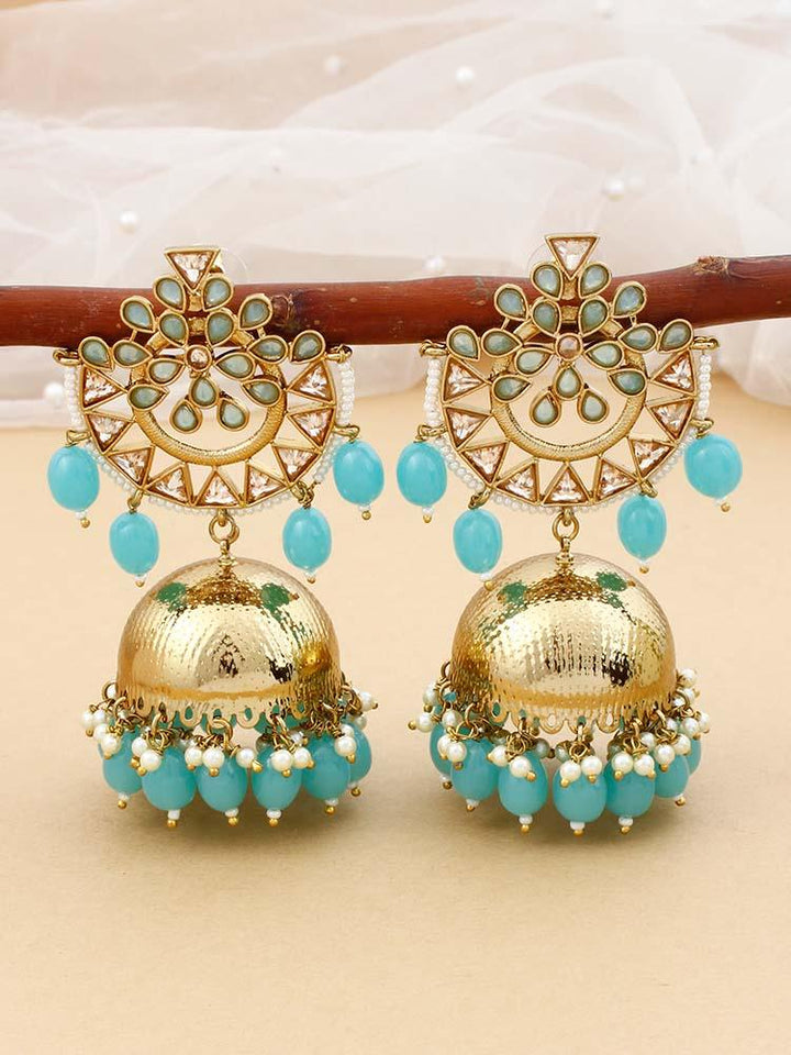 Turquoise Tez Jhumkis - Bling Bag