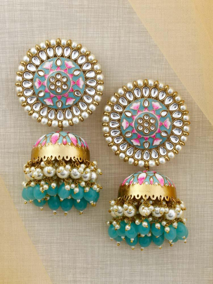 Turquoise Kritika Jhumkis - Bling Bag