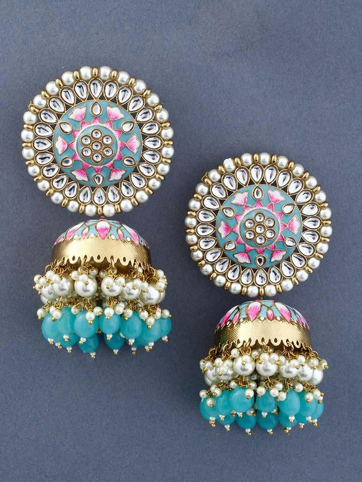 Turquoise Kritika Jhumkis - Bling Bag
