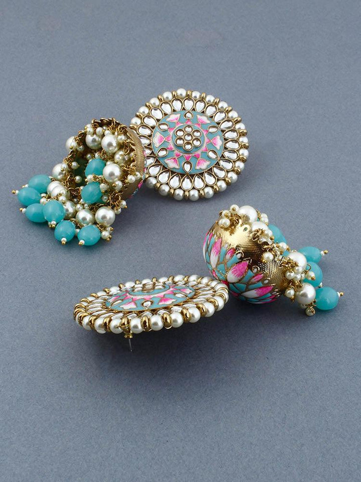 Turquoise Kritika Jhumkis - Bling Bag