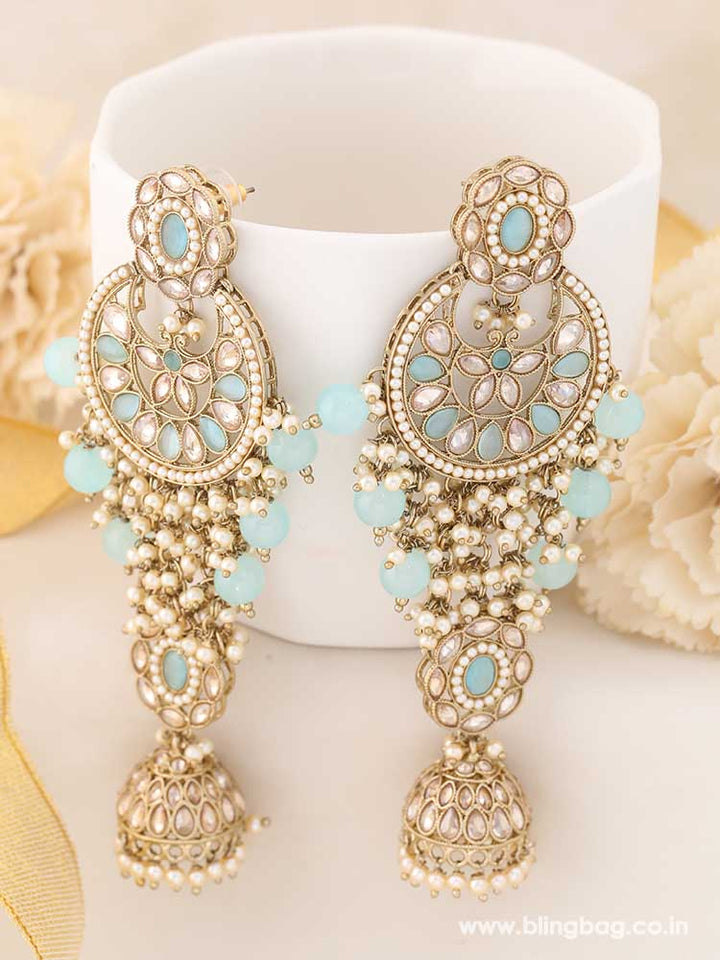 Turquoise Gurnam Jhumkis