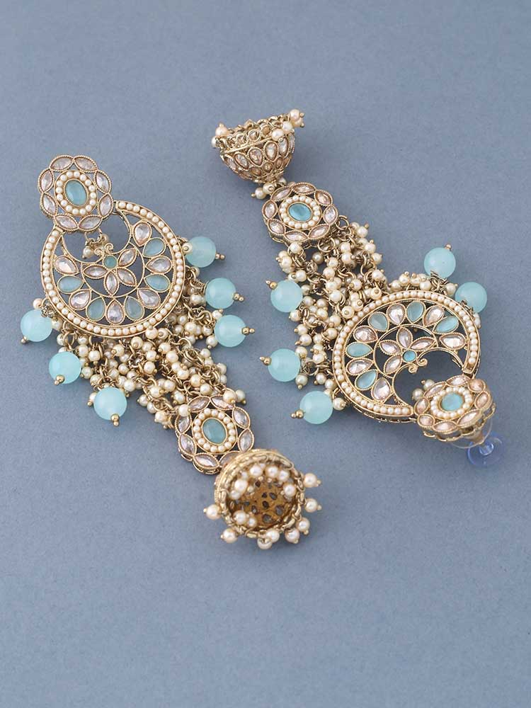 Turquoise Gurnam Jhumkis