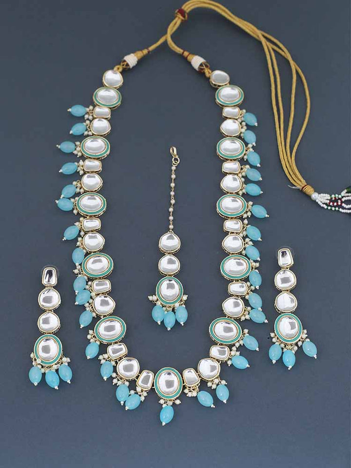 Turquoise Aakansha Kundan Jewellery Set