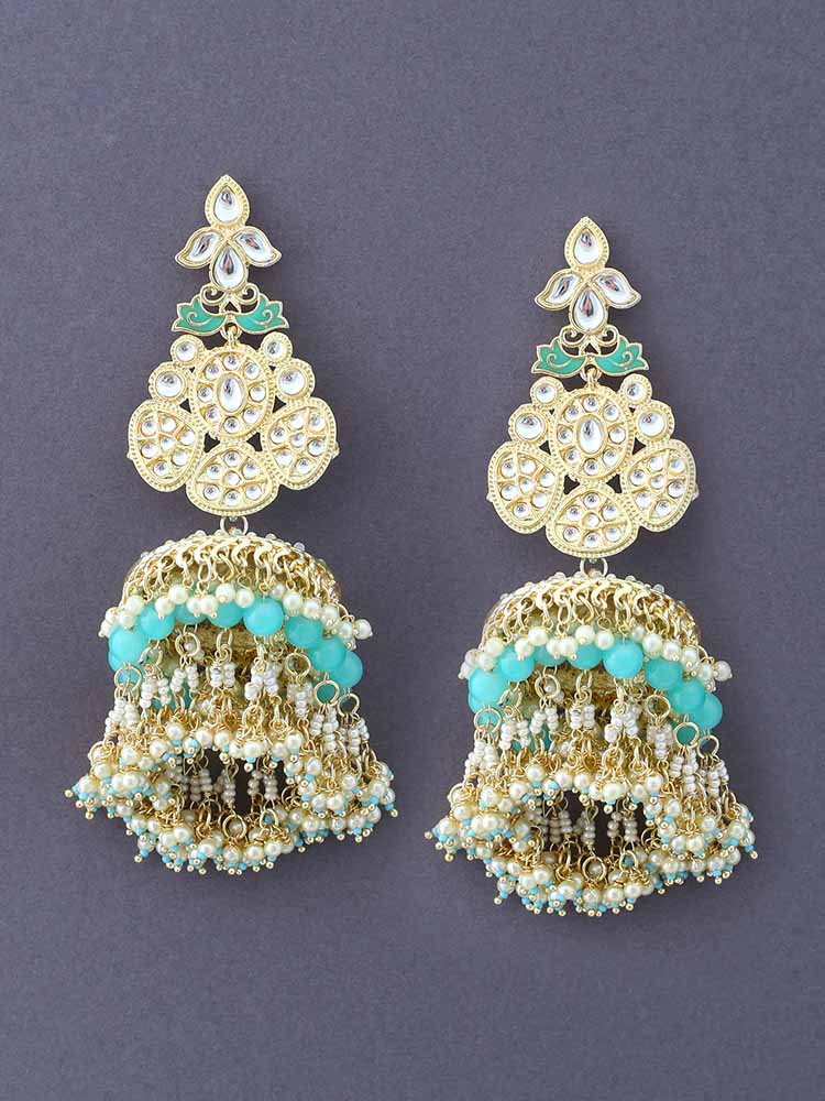 Turquoise Anjulika Jhumkis