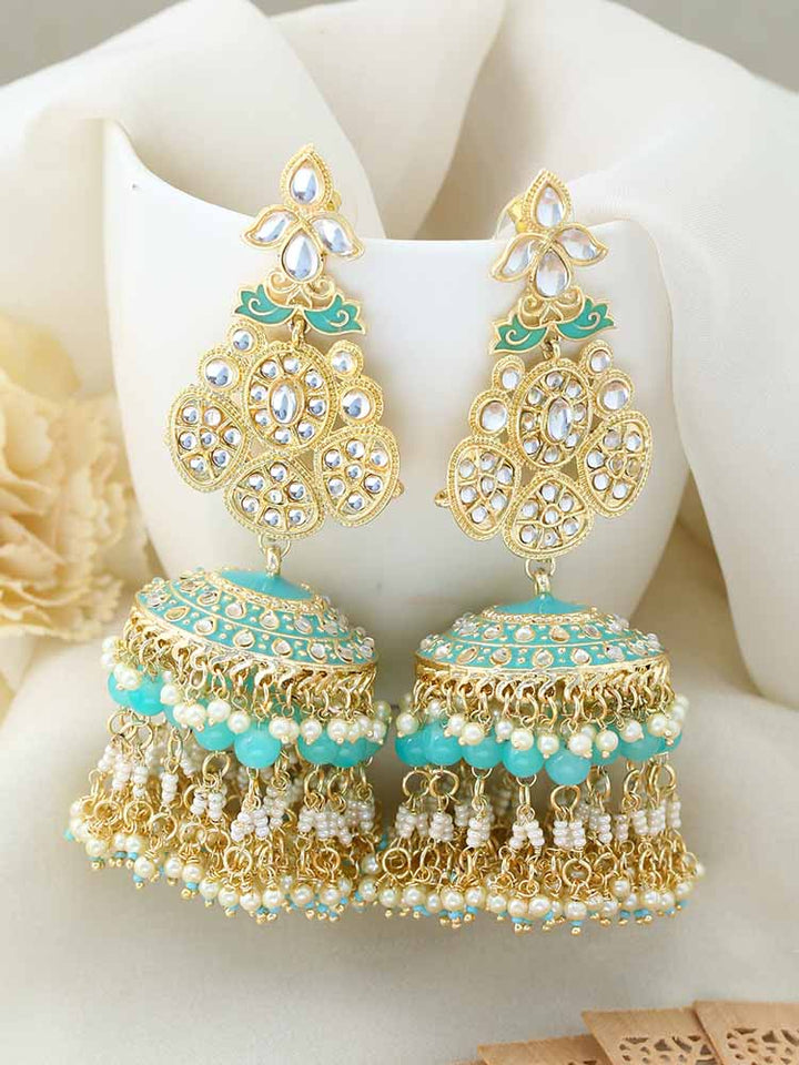Turquoise Anjulika Jhumkis