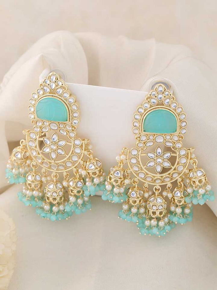 Turquoise Antra Jhumkis