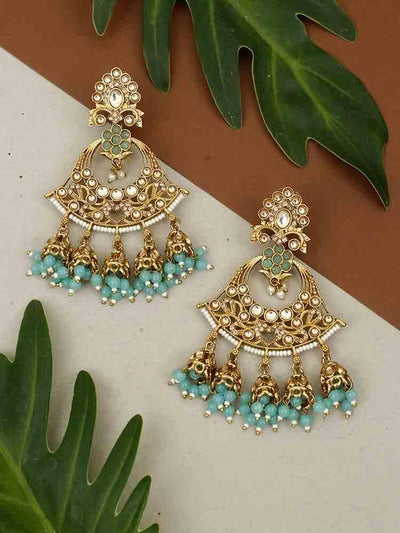 earrings - Bling Bag Turquoise Bella Jhumki Earrings