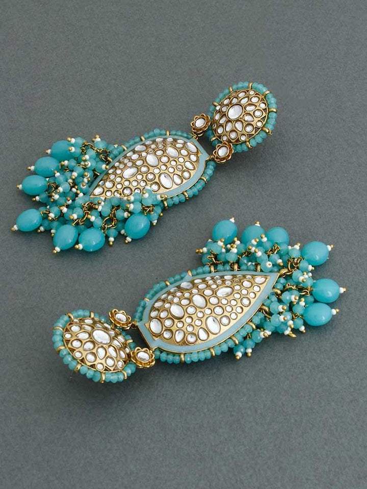 Turquoise Chaitali Designer Earrings - Bling Bag