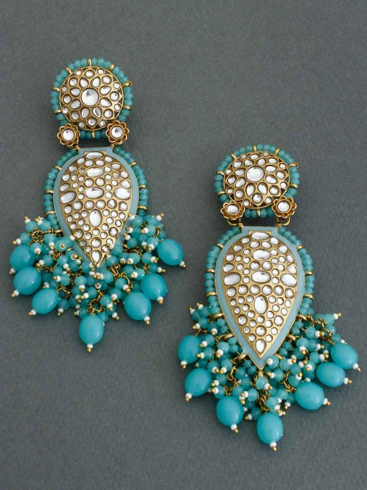 Turquoise Chaitali Designer Earrings - Bling Bag