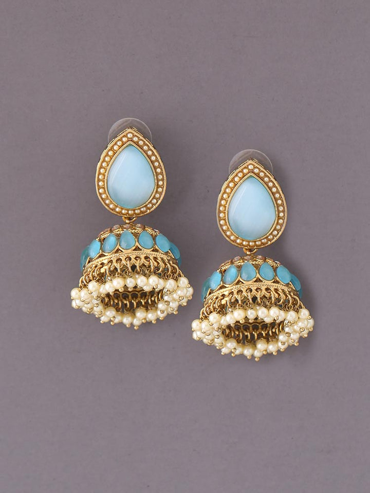 Turquoise Charuja Jhumkis