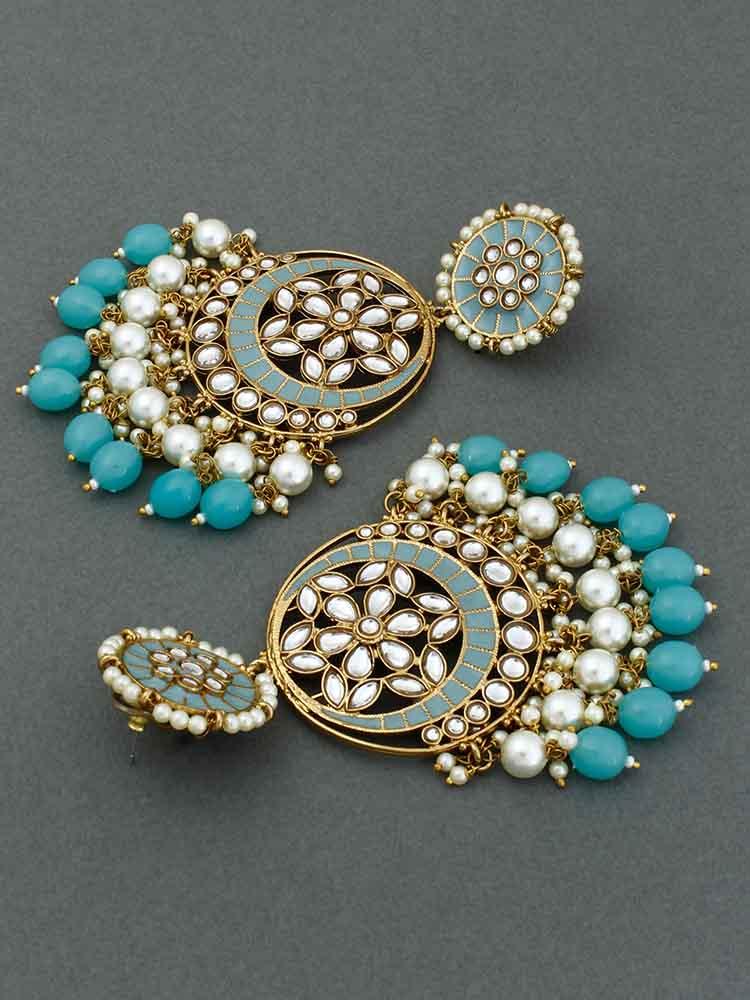 Turquoise Deepika Chandbalis - Bling Bag