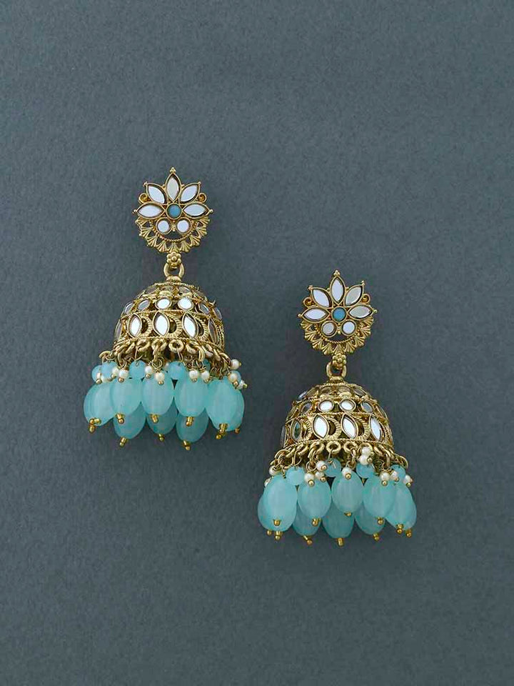 Turquoise Dhasan Jhumkis
