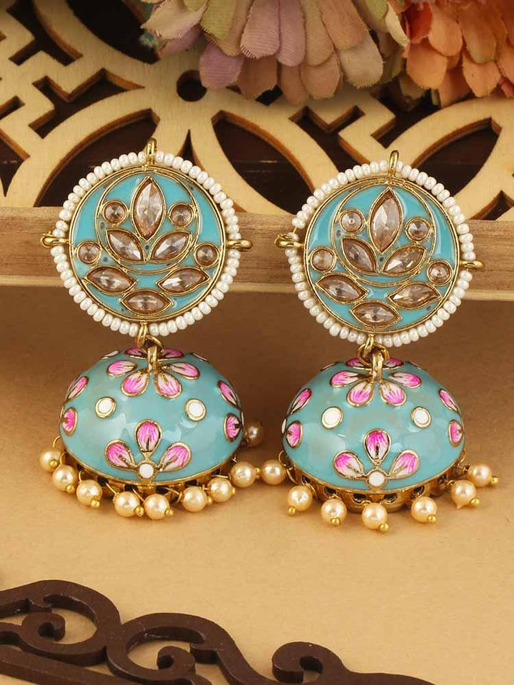 Turquoise Havisha Jhumkis - Bling Bag