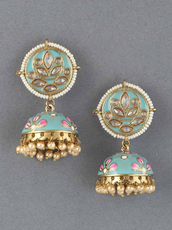 Turquoise Havisha Jhumkis - Bling Bag