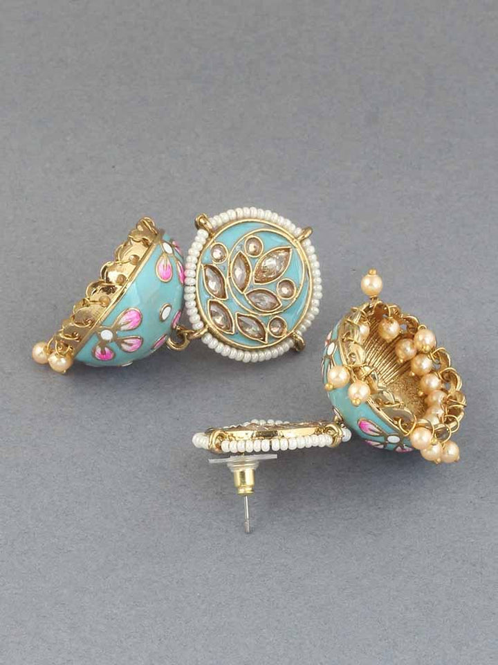 Turquoise Havisha Jhumkis - Bling Bag
