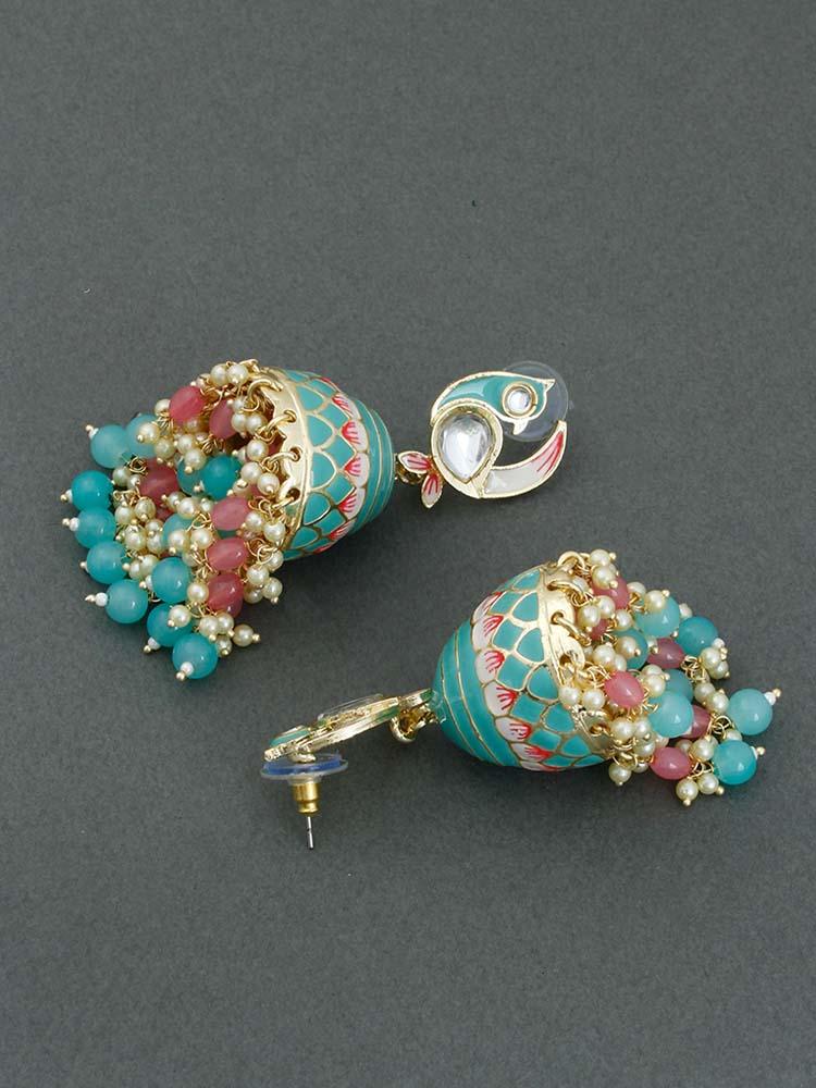 Turquoise Kuku Jhumkis - Bling Bag