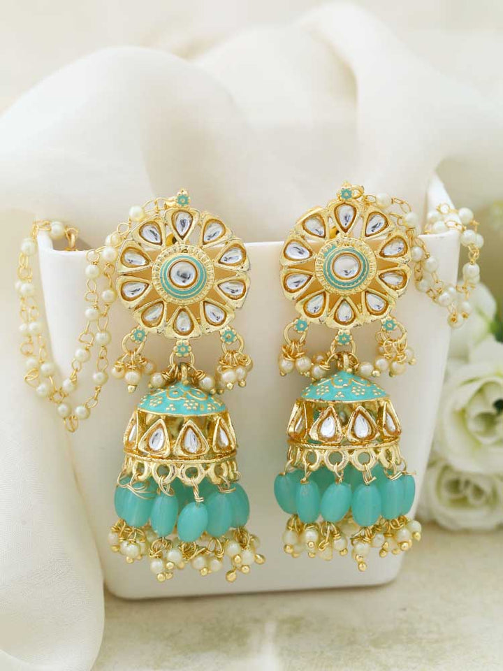 Turquoise Kuno Sahara Jhumkis