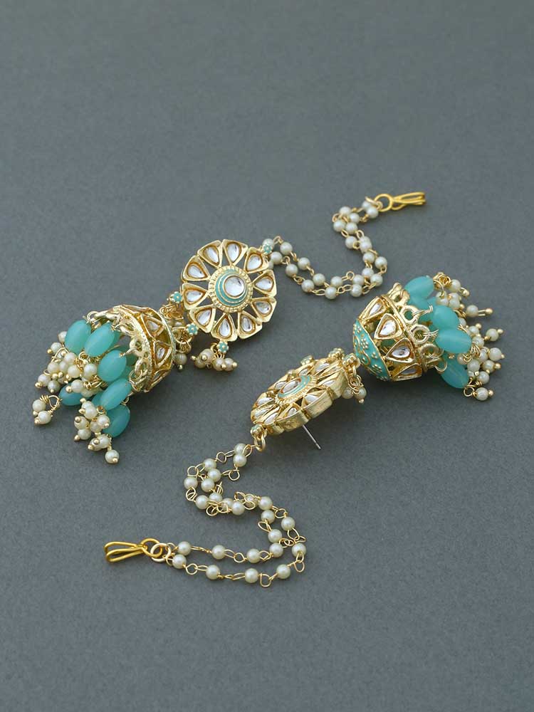Turquoise Kuno Sahara Jhumkis