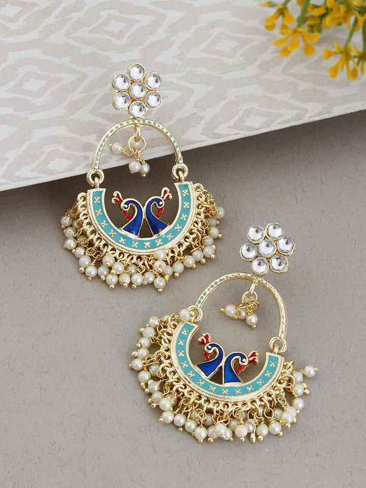 Turquoise Nazam Chandbalis - Bling Bag