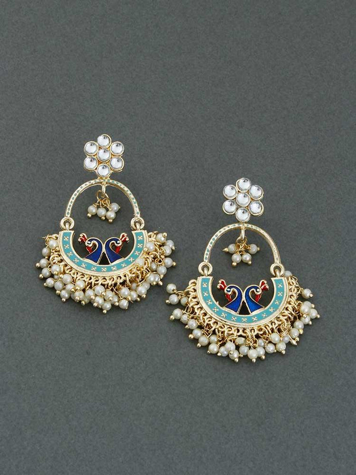 Turquoise Nazam Chandbalis - Bling Bag