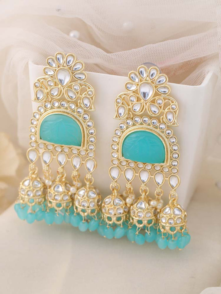 Turquoise Nikitha Jhumkis
