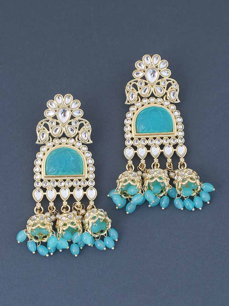 Turquoise Nikitha Jhumkis