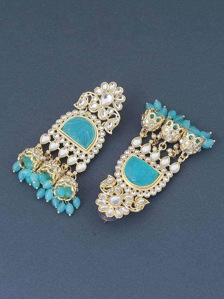 Turquoise Nikitha Jhumkis