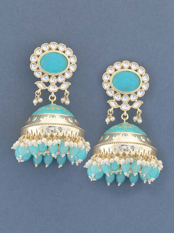 Turquoise Richa Jhumkis
