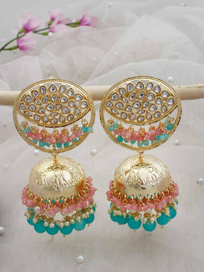 Turquoise Rocky Jhumkis - Bling Bag