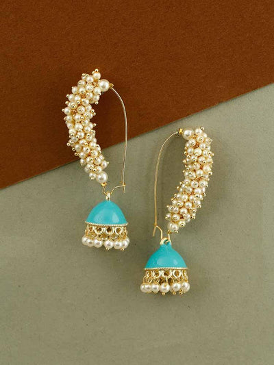 earrings - Bling Bag Turquoise Ronan Designer Jhumkis