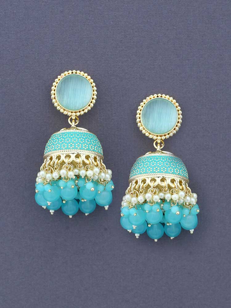 Turquoise Soraya Jhumkis