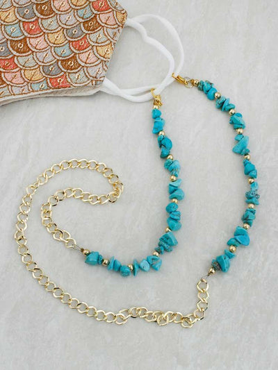 Turquoise Surbhi Mask Chain - Bling Bag