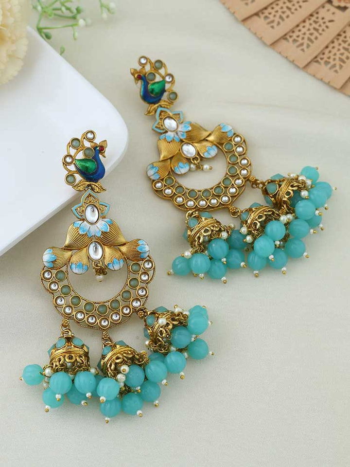 Turquoise Vrishank Jhumkis