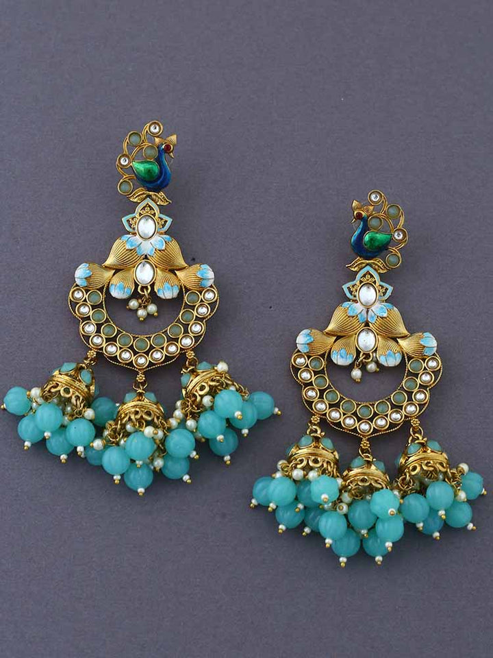 Turquoise Vrishank Jhumkis