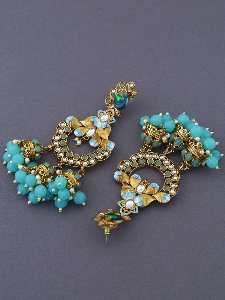 Turquoise Vrishank Jhumkis