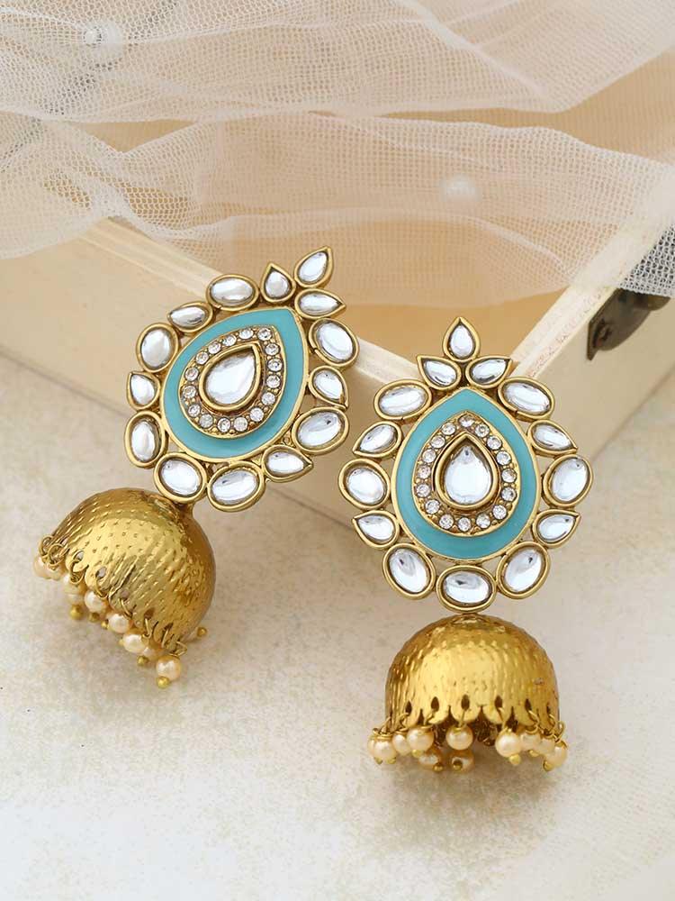 Turquoise Wardha Jhumkis - Bling Bag