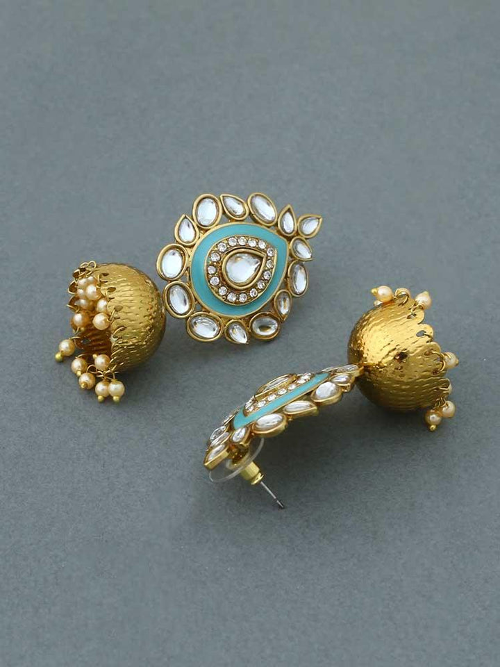 Turquoise Wardha Jhumkis - Bling Bag