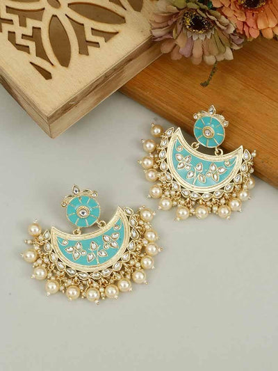earrings - Bling Bag Turquoise Kalpesh Chaandbali Earrings