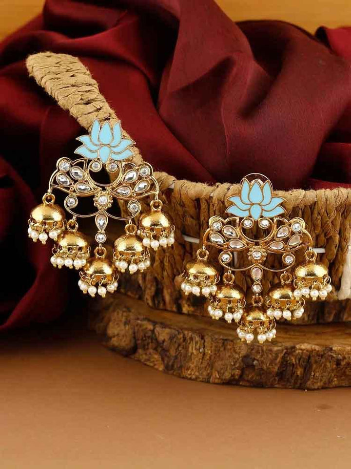 earrings - Bling Bag Sky Lotus Multiple Jhumkis