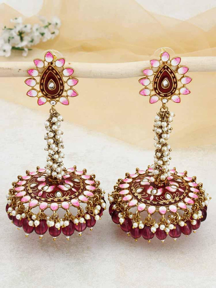 Wine Jacki Jhumkis - Bling Bag