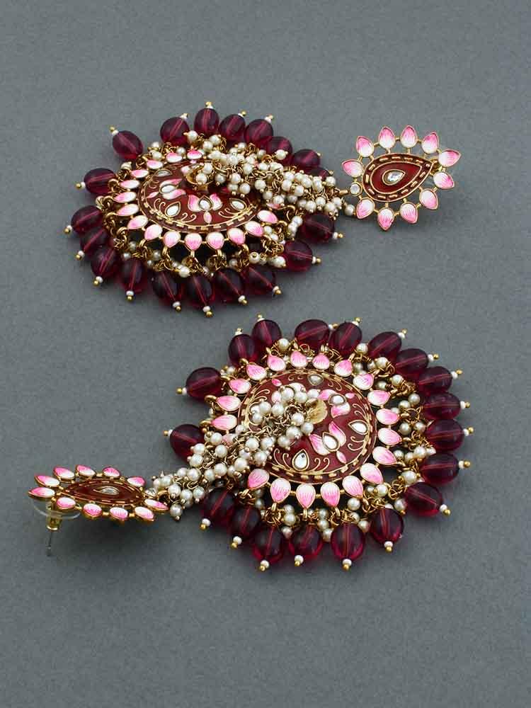 Wine Jacki Jhumkis - Bling Bag