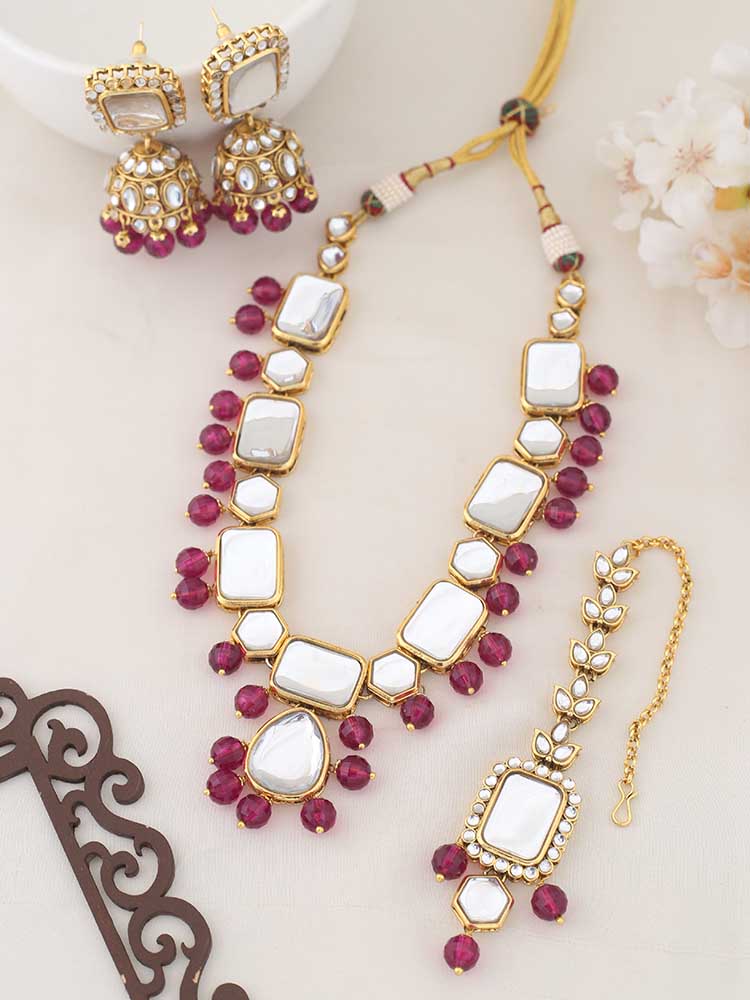 Wine Rishita Jewellery Set
